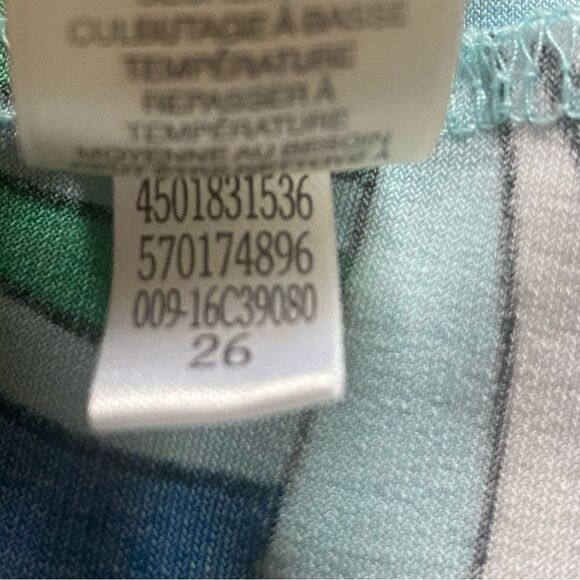 Chico's Modern Movement Cold Shoulder 3/4 Sleeve Multi Color Top Size 3 - Picture 6 of 13